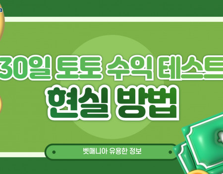 30일 토토 수익 테스트, 현실 가능한 방법은?